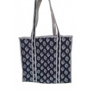 NEW NASH GREY women's nantucket blooms quilted tote bag in navy
